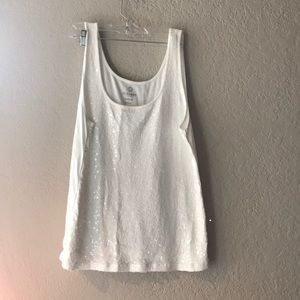 Old Navy White Sequin Tank